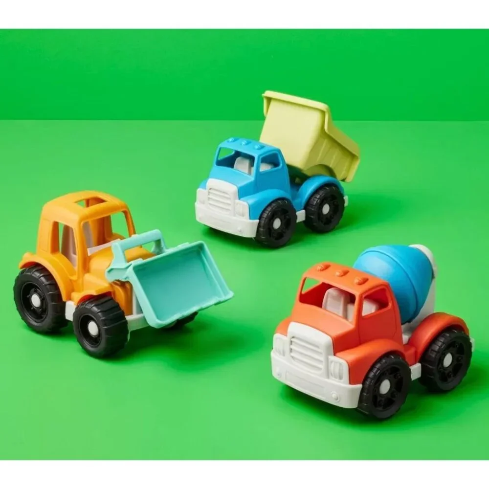 GIGGLESCAPE Construction Vehicles Set & Fisher-Price Preschool Toy, Pets On-The-